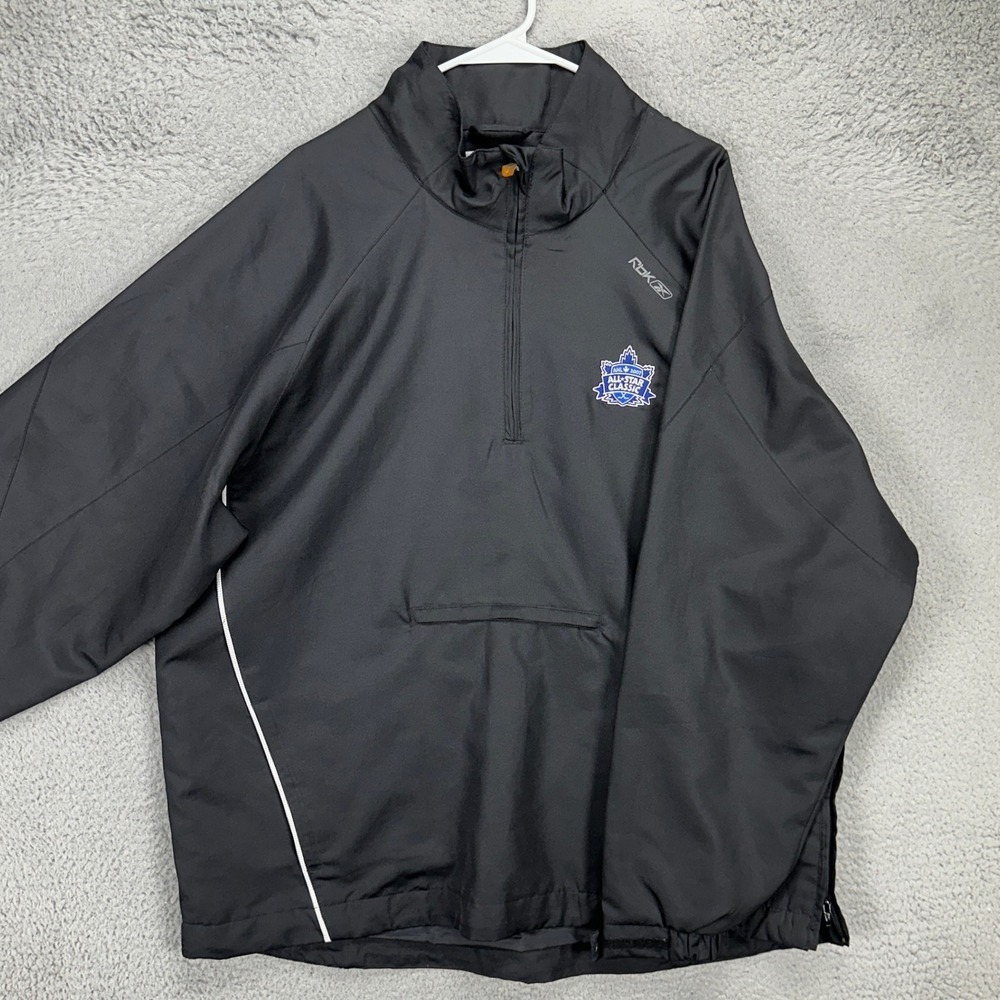 Reebok Hockey Mens AHL All Star Game Jacket XL Black Quarter Zip Pockets Logo